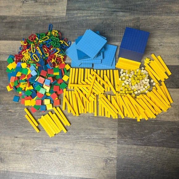 unknown Other - Math Manipulative Base Ten Counting Blocks, Plastic Geometric Tiles & Color Link
